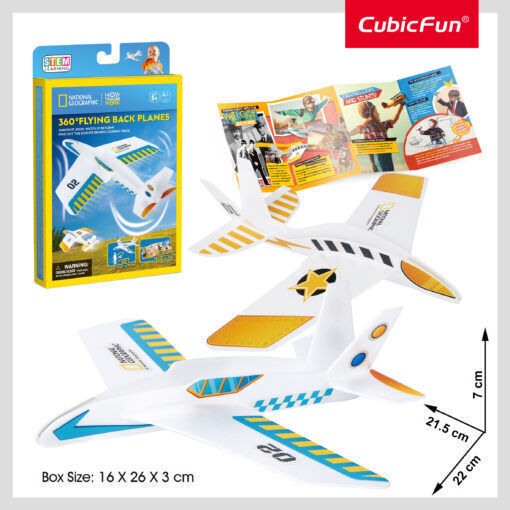 Cubic Fun Jucărie de Construcție din Hârtie 360 Flying Back Plane pentru Copii 5+ ani+ Ani