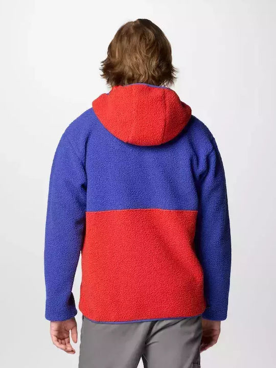 Backbowl Ii Men's Fleece Cardigan with Hood Clematis Blue, Sail Red