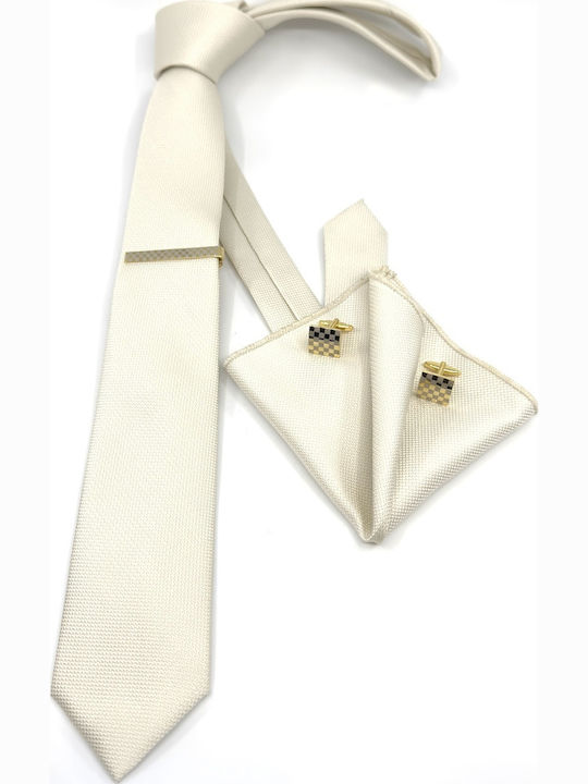 Legend Accessories Synthetic Men's Tie Set Monochrome Beige