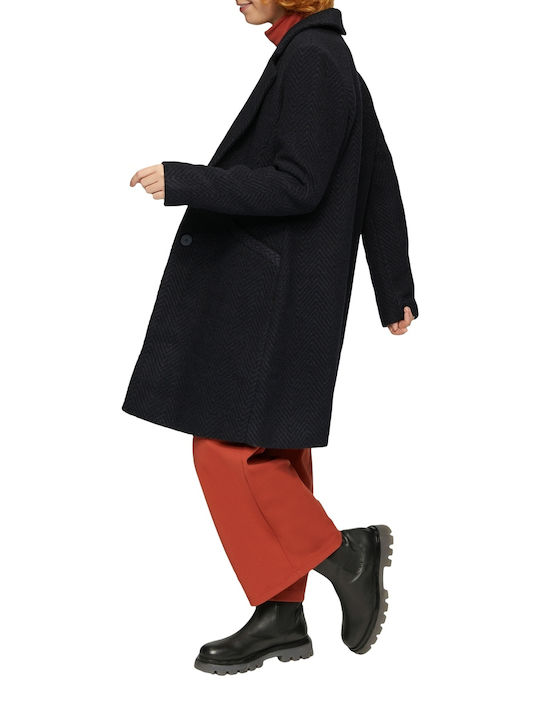 s.Oliver Women's Long Coat Darkblue