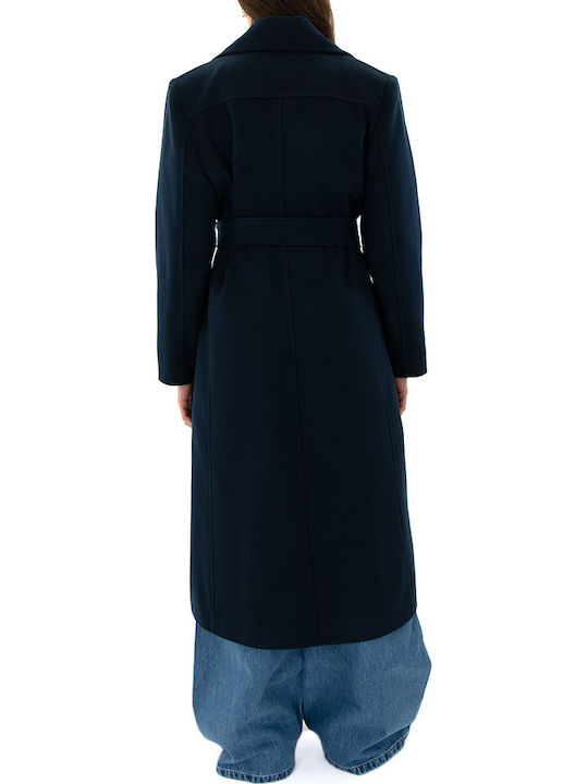 Femeie Blue (navy) Palton cu Curea