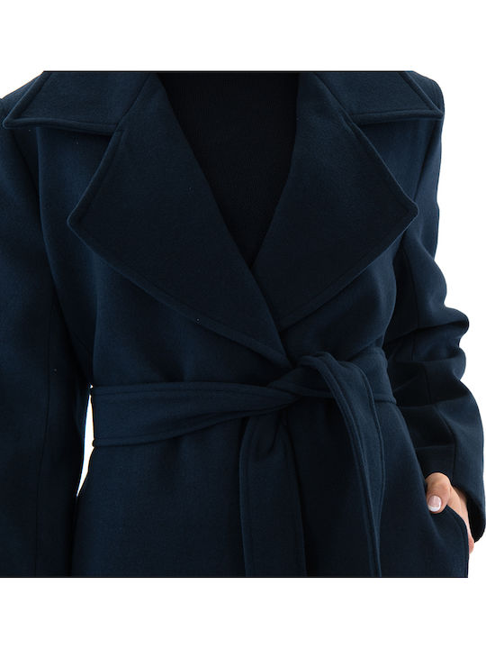 Femeie Blue (navy) Palton cu Curea