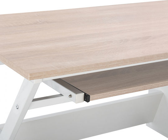 Computer Office Vitino Wooden Brown with Metal Legs 120x60x76cm