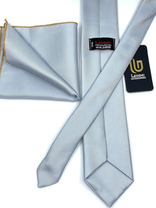 Legend Accessories Men's Tie Set Synthetic Monochrome in Gray Color