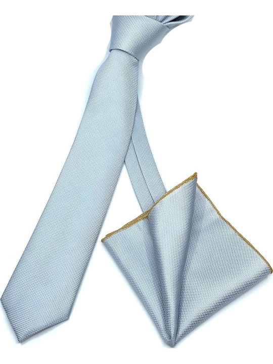 Legend Accessories Men's Tie Set Synthetic Monochrome in Gray Color