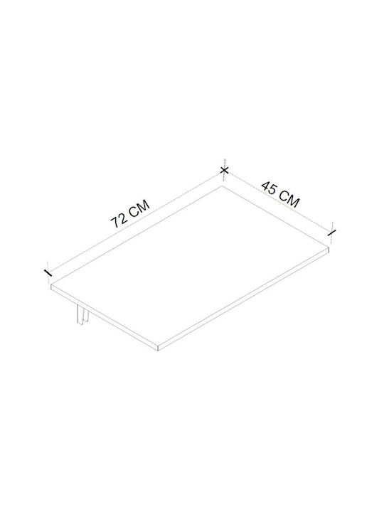 Desk Ravan Wooden White 72x45x29cm