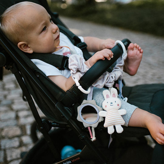 Babyono Κρεμαστό Παιχνίδι Κούνιας και Καροτσιού με Μασητικό και Καθρέφτη Nature για Νεογέννητα