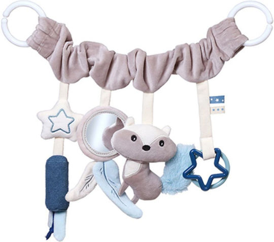 Babyono Hängendes Babyspielzeug für Kinderbett und Kinderwagen mit Beißring und Spiegel Raccoon für Neugeborene