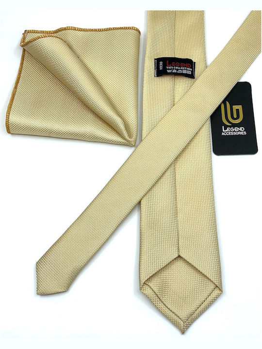 Legend Accessories Men's Tie Set Synthetic Monochrome In Beige Colour