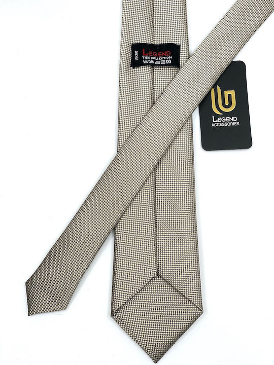 Legend Accessories Σετ Ανδρικής Γραβάτας Συνθετική Μονόχρωμη σε Μπεζ Χρώμα