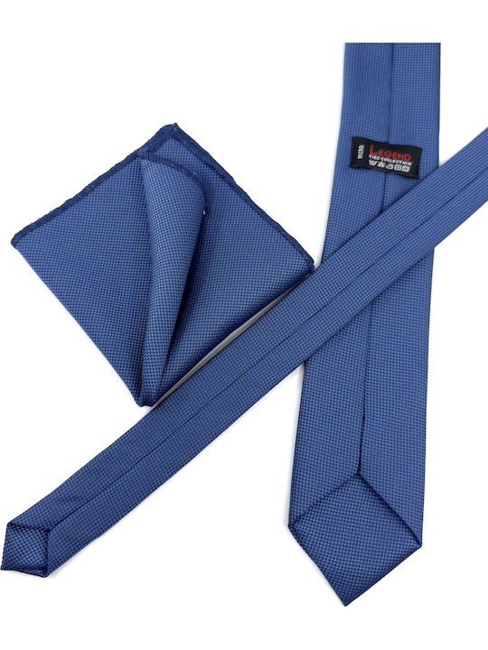 Legend Accessories Herren Krawatten Set Synthetisch,Polyester/Cotton/Leather Monochrom in Blau Farbe