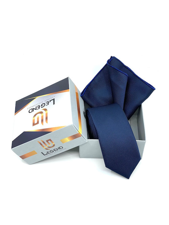 Legend Accessories Men's Tie Set Synthetic Monochrome In Navy Blue Colour