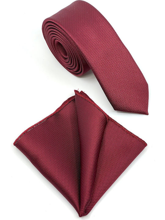 Legend Accessories Synthetic Men's Tie Set Monochrome Burgundy