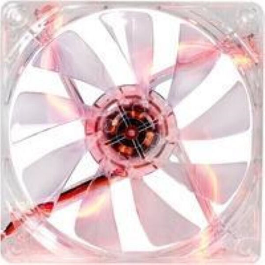 Thermaltake CL-F019-PL12RE-A Case Fan 120mm with Red Lighting and Connection 3-Pin 1pcs Transparent