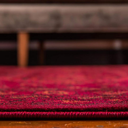 Saray Home Bokhara Wohnzimmer Teppich Rechteckig mit Fransen Bordeaux 275x365cm