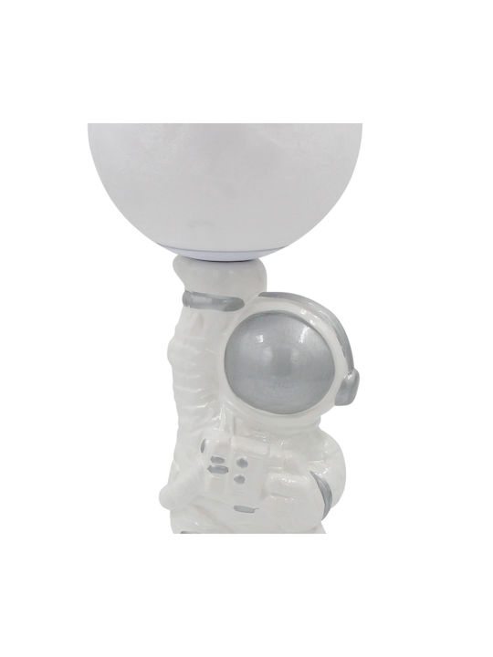 Keskor Led Παιδικό Διακοσμητικό Φωτιστικό Astronaut Λευκό 11x11x34εκ. Αστροναύτης Λευκό Ασημί