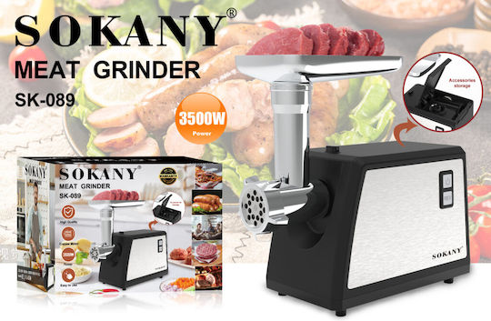 Sokany SK-089 Meat Grinder 3500W Silver