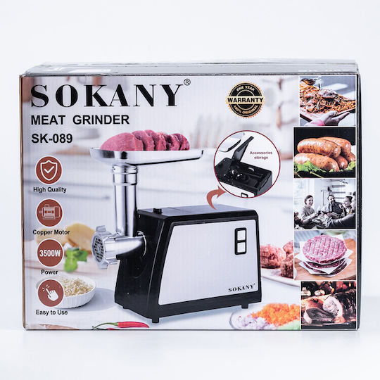 Sokany SK-089 Meat Grinder 3500W Silver