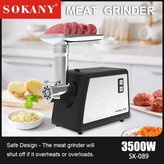Sokany SK-089 Meat Grinder 3500W Silver