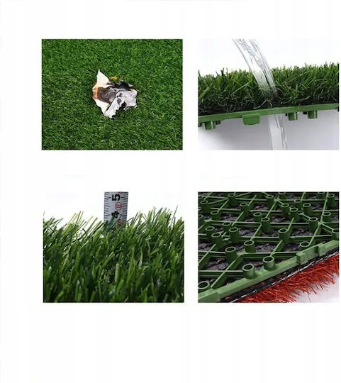 Artificial Grass In Tiles Green Beautiful 30x30cm Connected Pleasant Feet