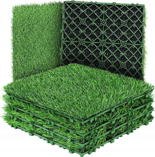 Artificial Grass In Tiles Green Beautiful 30x30cm Connected Pleasant Feet
