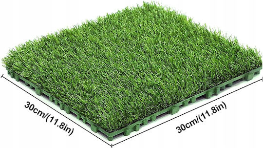 Artificial Grass In Tiles Green Beautiful 30x30cm Connected Pleasant Feet