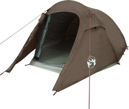 vidaXL Summer Camping Tent Tunnel Brown for 2 People 272x233x90cm