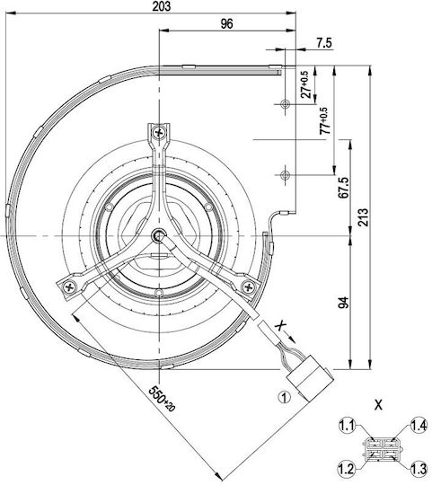 Centrifugal Pellet Stove Fan Ebm Flow 590 M³/h Edilkam Karmek One