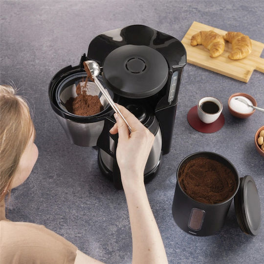 Xavax Box for Coffee Pasta Sugar with Lid Made of Stainless Steel Black 700ml