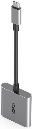 XReal Hub 2 Θυρών USB 2.0 με σύνδεση USB-C Γκρι