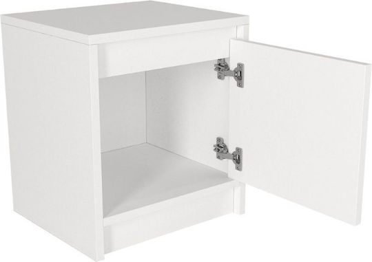 Κομοδίνο Conve Ξύλινο Λευκό 40x35x45cm