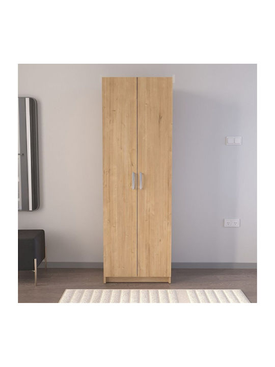 Double Door Wardrobe Renso Sapphire Oak 59.8x37.8x178.5cm