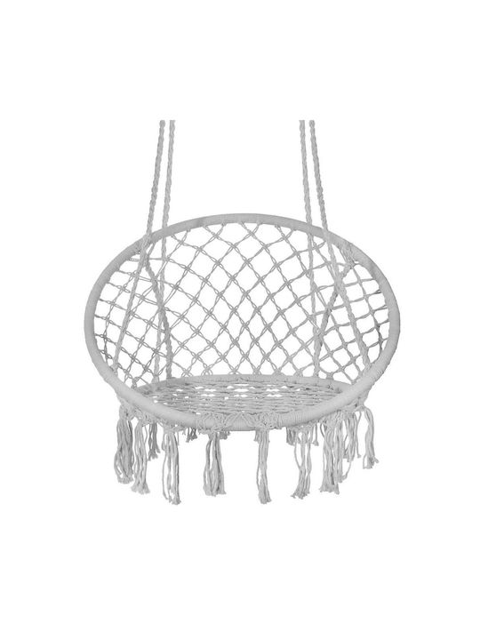 Leagăn suspendat fotoliu cu pernă material textil Gri Rezistență până la 150kg L79xL80xH120cm