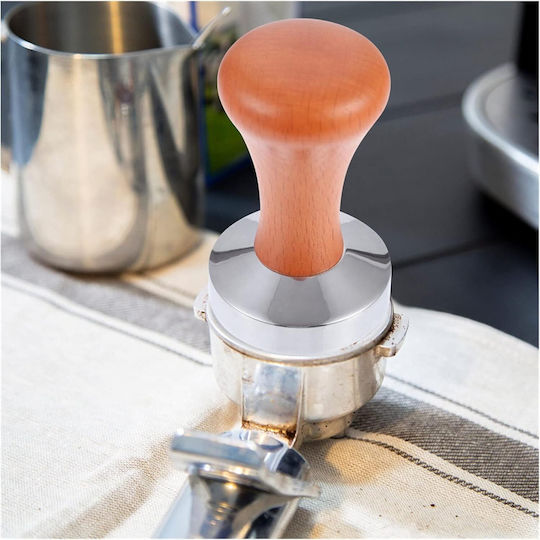 Coffee Tamper Zola Stainless Steel 51 Mm Height 86 Mm Wooden Handle