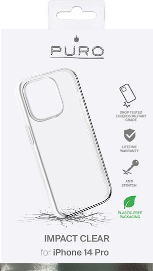 Puro Impact Umschlag Rückseite Silikon Transparent (iPhone 14 Pro)