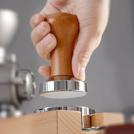 Coffee Tamper Zola Stainless Steel 51 Mm Height 86 Mm Wooden Handle