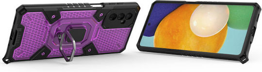 Techsuit Honeycomb Back Cover Plastic 1.3mm with Strap Purple (Galaxy M52)