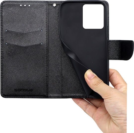 Sonique Trend Brieftasche Synthetisches Leder Schwarz (Motorola Edge 40 Neo - German)