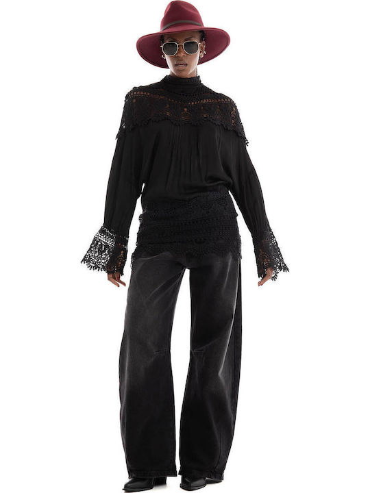 Women's Blouse Cotton Black