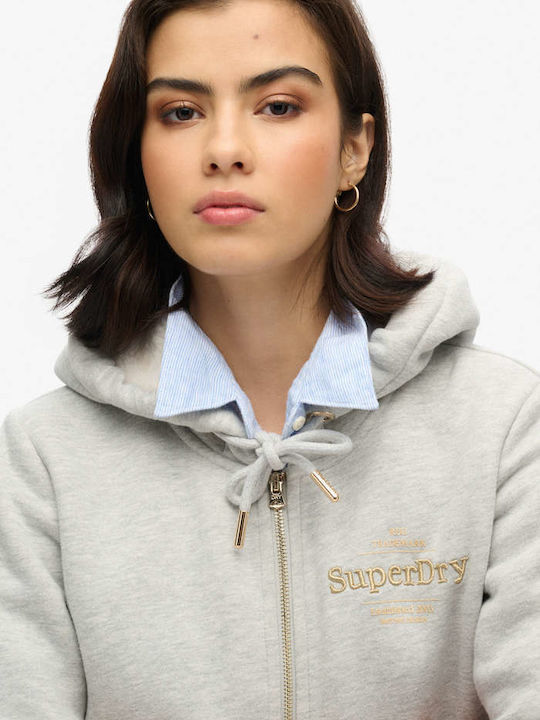 Superdry Women's Hooded Fleece Cardigan Metallic