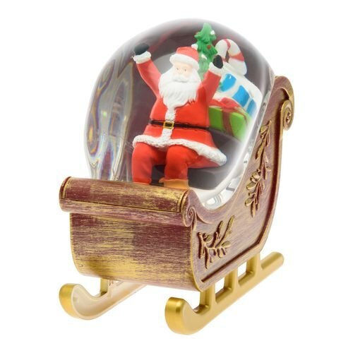 Illuminated Santa Claus in Sleigh Red 18x17.5x10cm