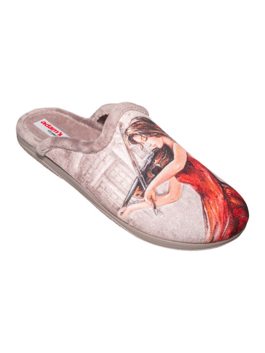 Adam's Shoes Anatomical Women's Slippers in Beige color