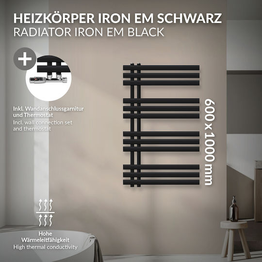 Eleganter Luxus-Badheizkörper Eisen Em 600x1000 mm Matt