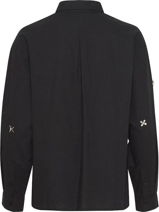 Langärmelig Damen Hemd Black