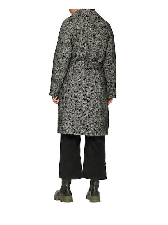 s.Oliver Women's Wool Coat with Belt Black