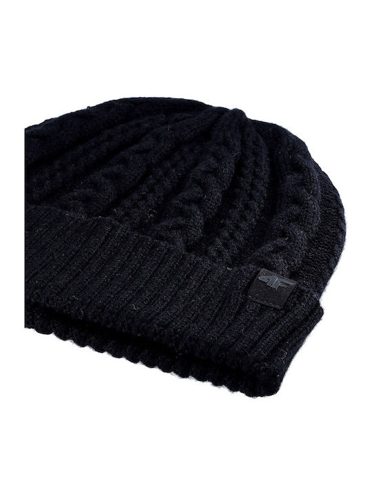 Beanie Γυναικείος Σκούφος Πλεκτός σε Μαύρο χρώμα
