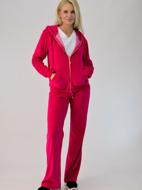 Velvet Tracksuit Set Fuchsia Fuchsia 4195