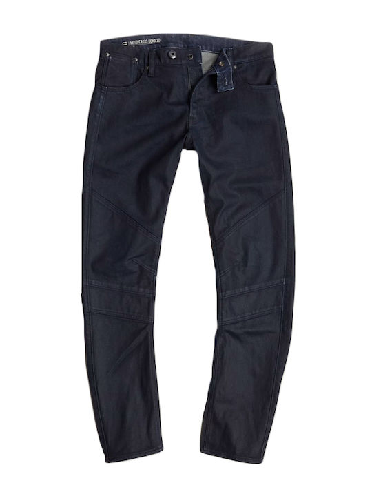 Moto Cross 3d Men's Jeans Pants with Slim Fit Blue