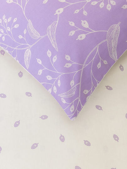 Kocoon Sheet Sets Queen 240x270cm. Denise Lilac|Ecru 4pcs