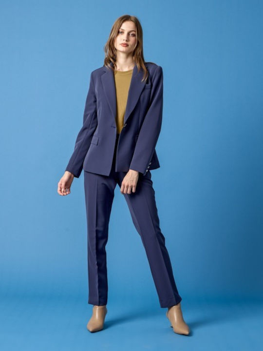 Passager Women's Waisted Blazer Blue